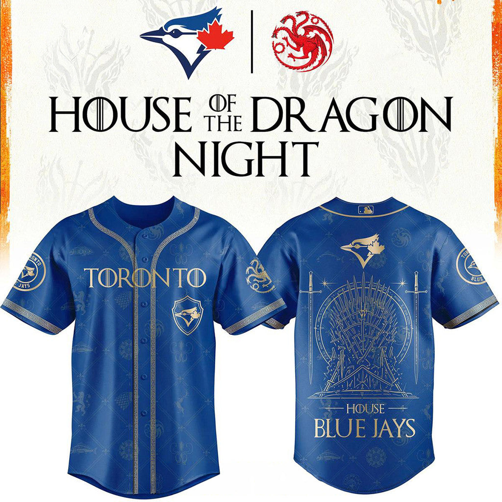 Toronto Blue Jays X House Of The Dragons 2026 GOT Night Baseball Jersey Blue Jays Merch Gifts - Loomnari