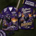 Baltimore Ravens 2026 Mascot Beach Vibes Summer Hawaiian Shirt Ravens Merch Gift For Fans - Loomnari