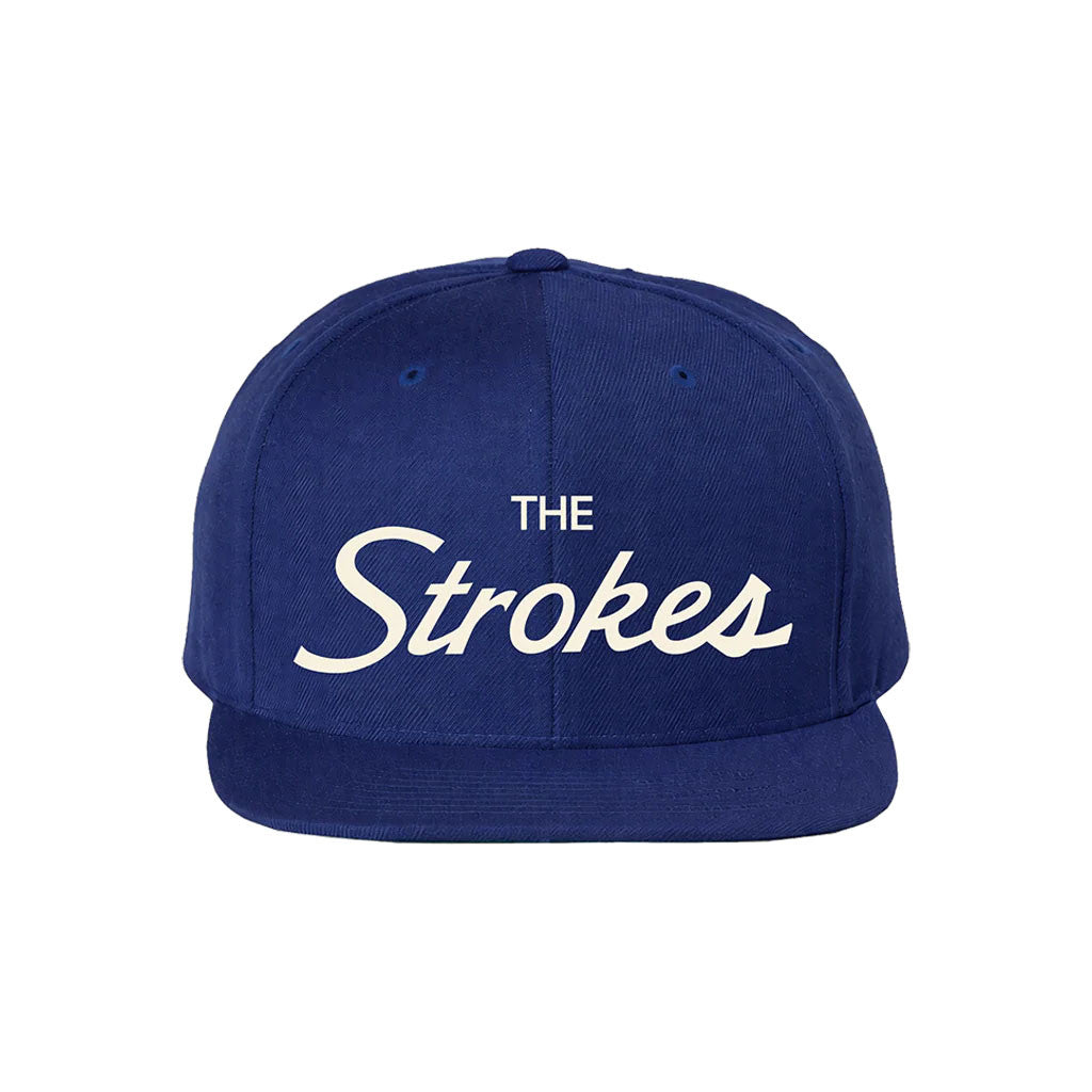 The Strokes Merch 2026 The Strokes Script Logo Snapback Hat Embroidered Gift For Band Fans - Loomnari