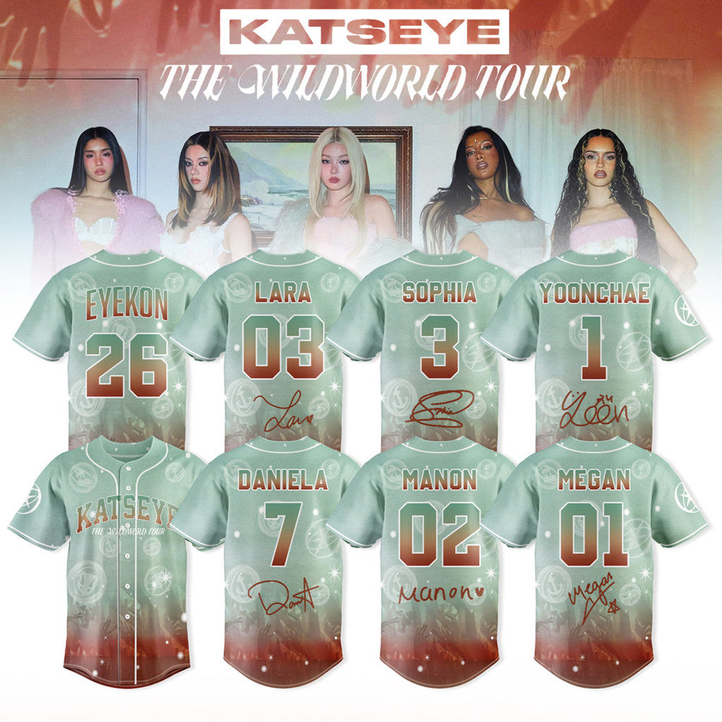 Katseye The Wildword Tour 2026 Baseball Jersey Signed Katseye Merch Present For Music Lovers - Loomnari