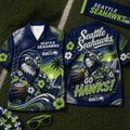 Seattle Seahawks 2026 Mascot Beach Vibes Summer Hawaiian Shirt Seahawks Merch Fan Present - Loomnari