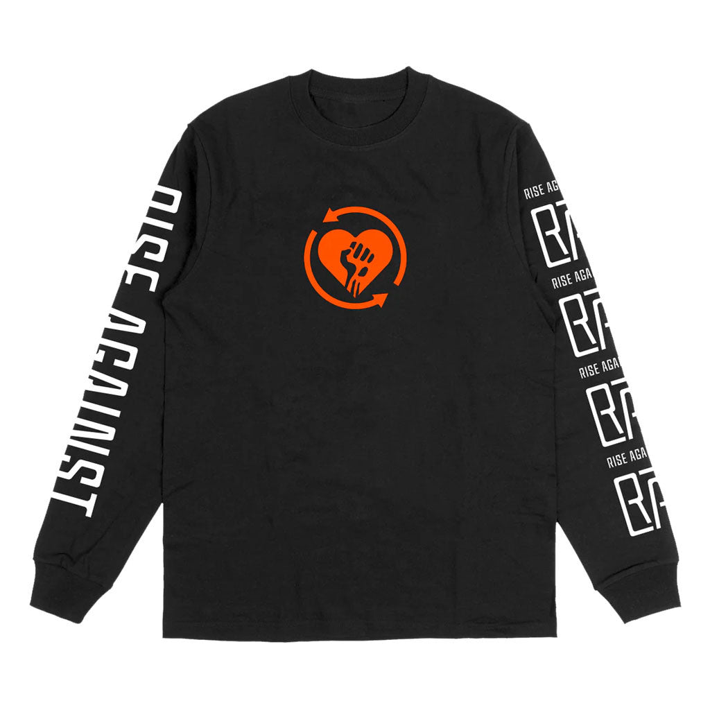 Rise Against Merch 2026 Heartfist RA Long Sleeve Shirt Black Music Related Gifts For Guys - Loomnari