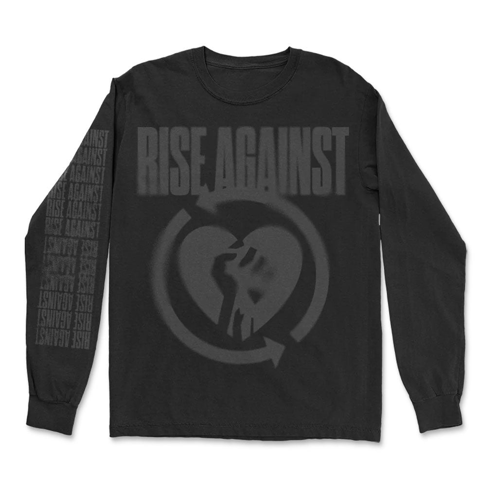 Rise Against Merch 2026 Blurred HeartFist Long Sleeve Shirt Gifts For Rock Music Lovers - Loomnari