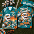 Miami Dolphins 2026 Mascot Beach Vibes Summer Hawaiian Shirt Dolphins Merch Gift For Fathers - Loomnari