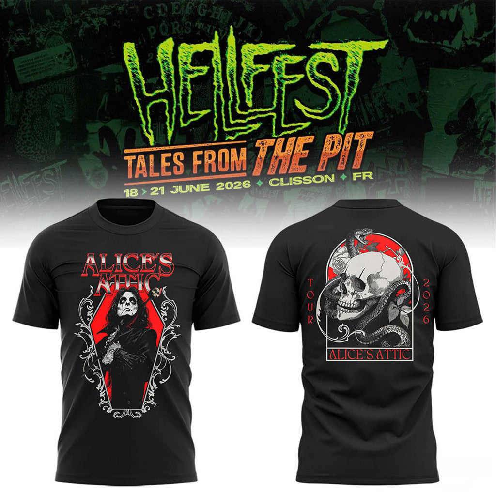 Hell Fest 2026 Tales From The Pit Shirt Alice's Attic Tour 2026 Merch Music Related Gifts - Loomnari