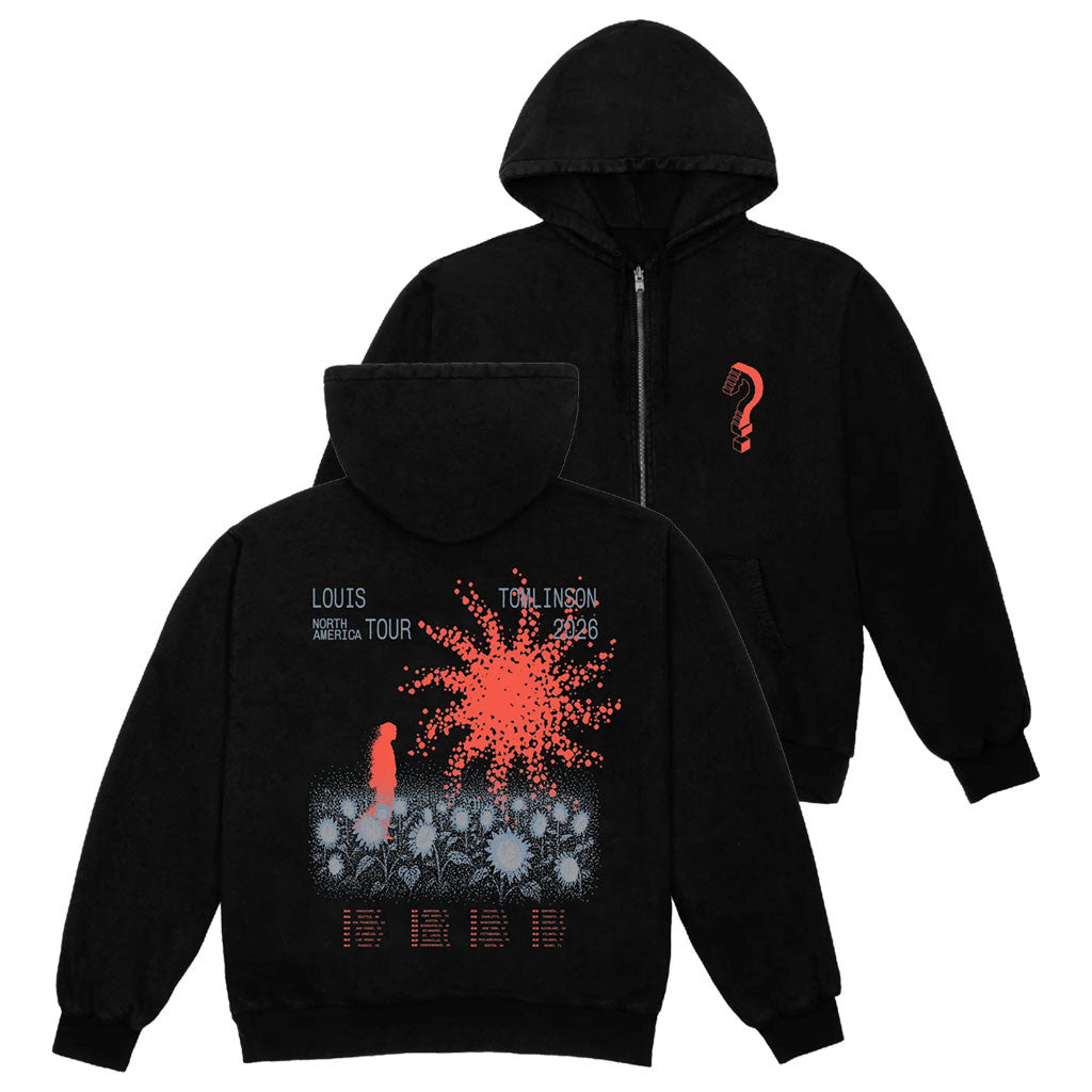 Louis Tomlinson Merch 2026 How Did We Get Here Zip Hoodie LT North America Tour Merch Black - Loomnari