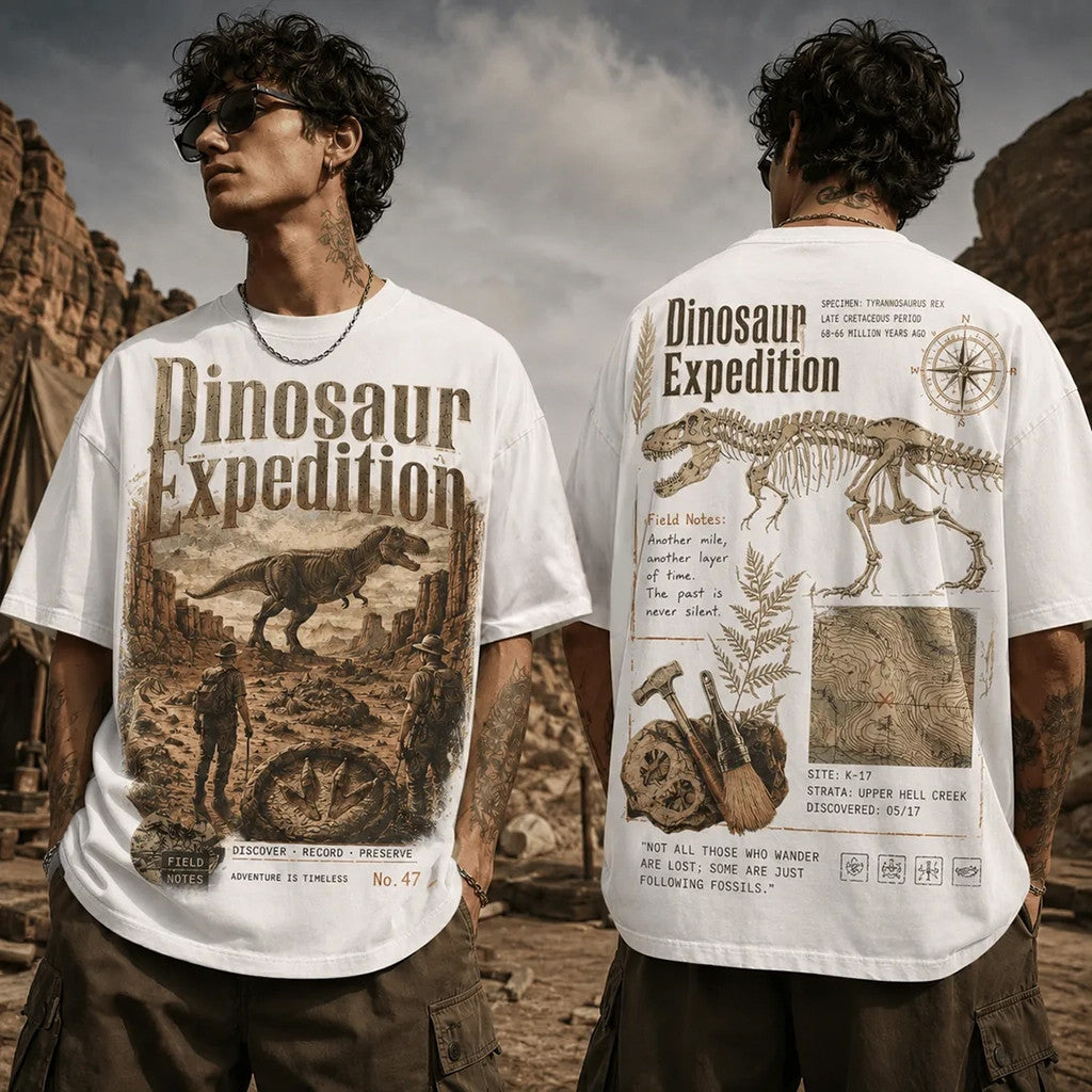 Dinosaur Expedition Tyrannosaurus Rex Fossil T-Shirt Best Gift For Boyfriend - Loomnari