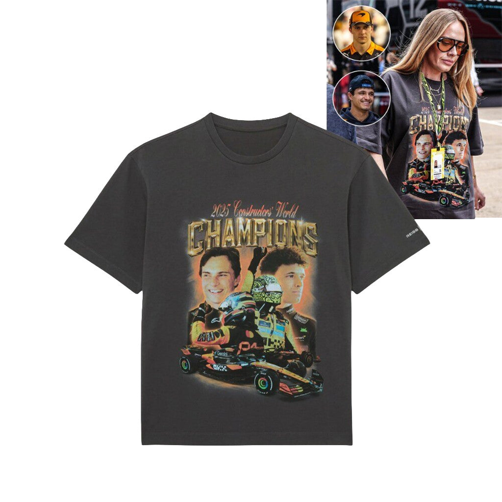 Adele Repping McLaren F1 Team Championship T-Shirt Lando Norris And Oscar Piastri Shirt - Loomnari