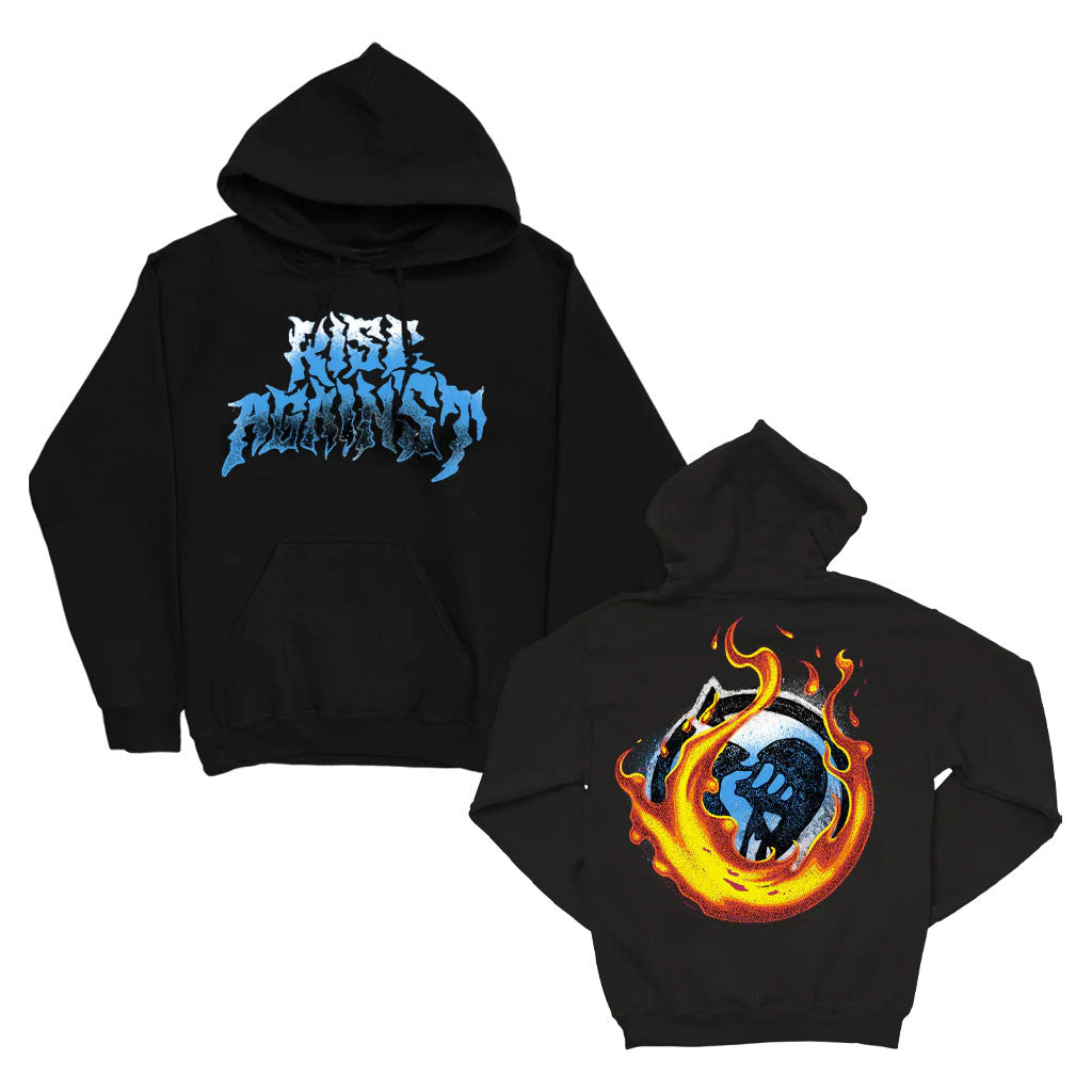 Rise Against Merch 2026 Flamed Heartfist Hoodie Black Gift For Rock Band Fans - Loomnari