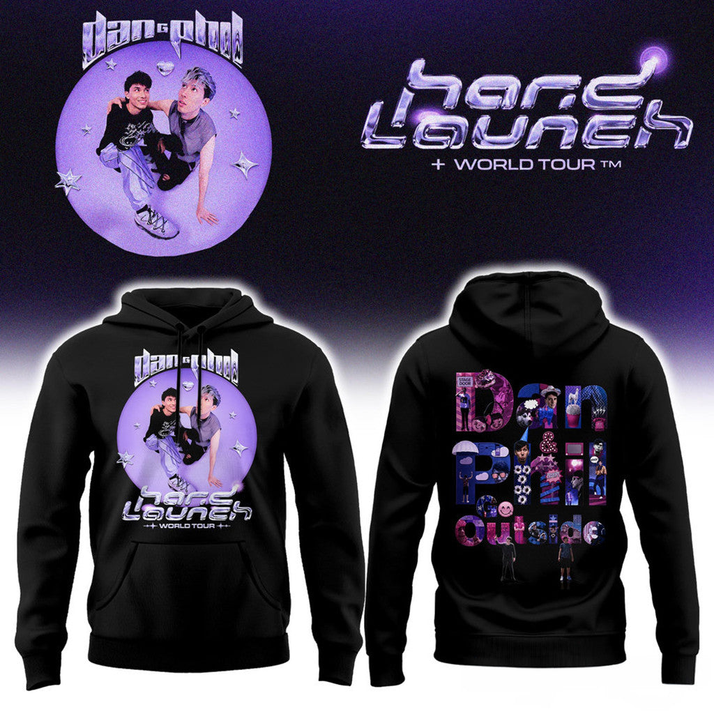 Dan And Phil Announce Hard Launch World Tour Hoodie Black Dan And Phil Merch Fan Gifts - Loomnari