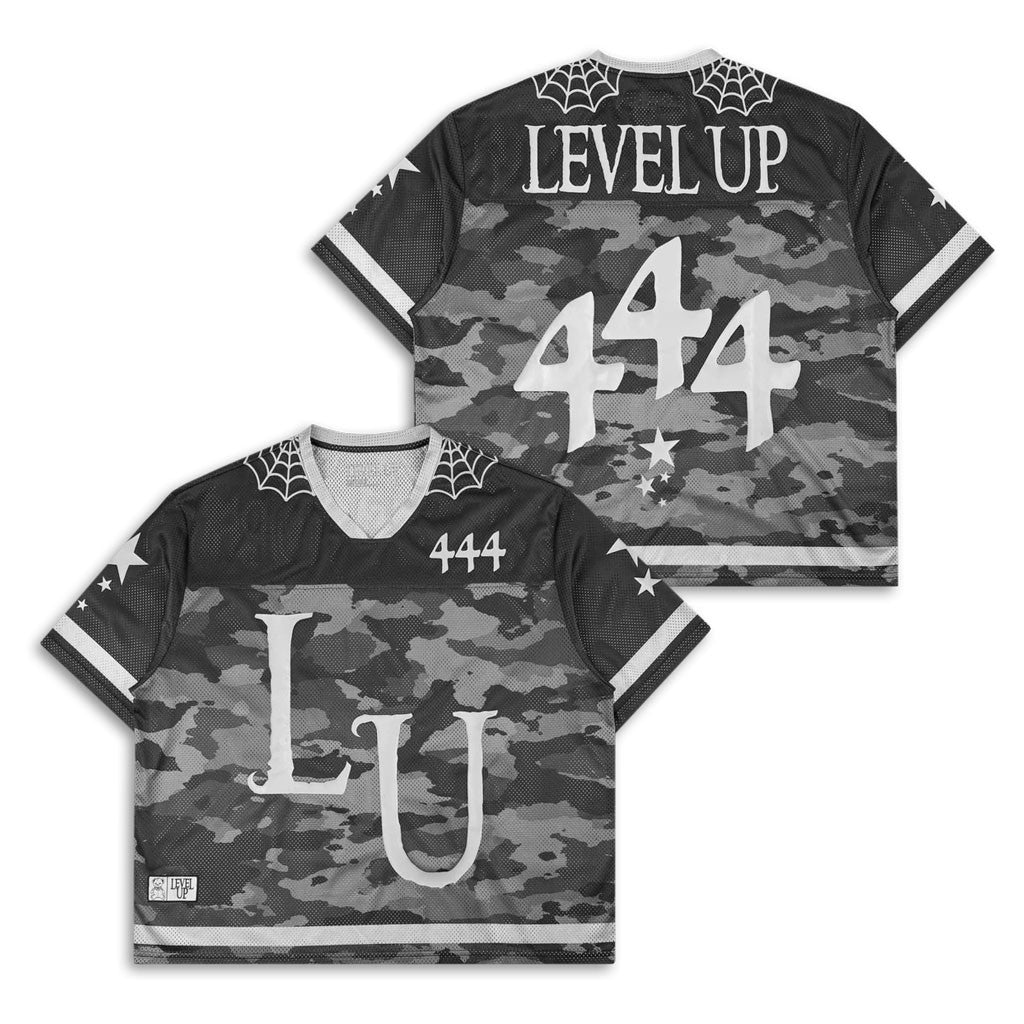 Level Up Merch 2026 Level Up 444 Camo Football Jersey Birthday Gift Ideas For Friends - Loomnari