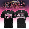 Adelaide Thunderbirds 3X Suncorp Super Netball Champions 2026 Shirt Thunderbirds Merch Black - Loomnari