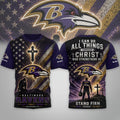 Baltimore Ravens Faith Family Football T-Shirt Baltimore Ravens Merch Religious Gifts Ideas - Loomnari