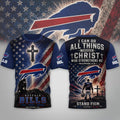 Buffalo Bills Faith Family Football T-Shirt Christian Shirt Buffalo Bills Merch Gift For Dad - Loomnari
