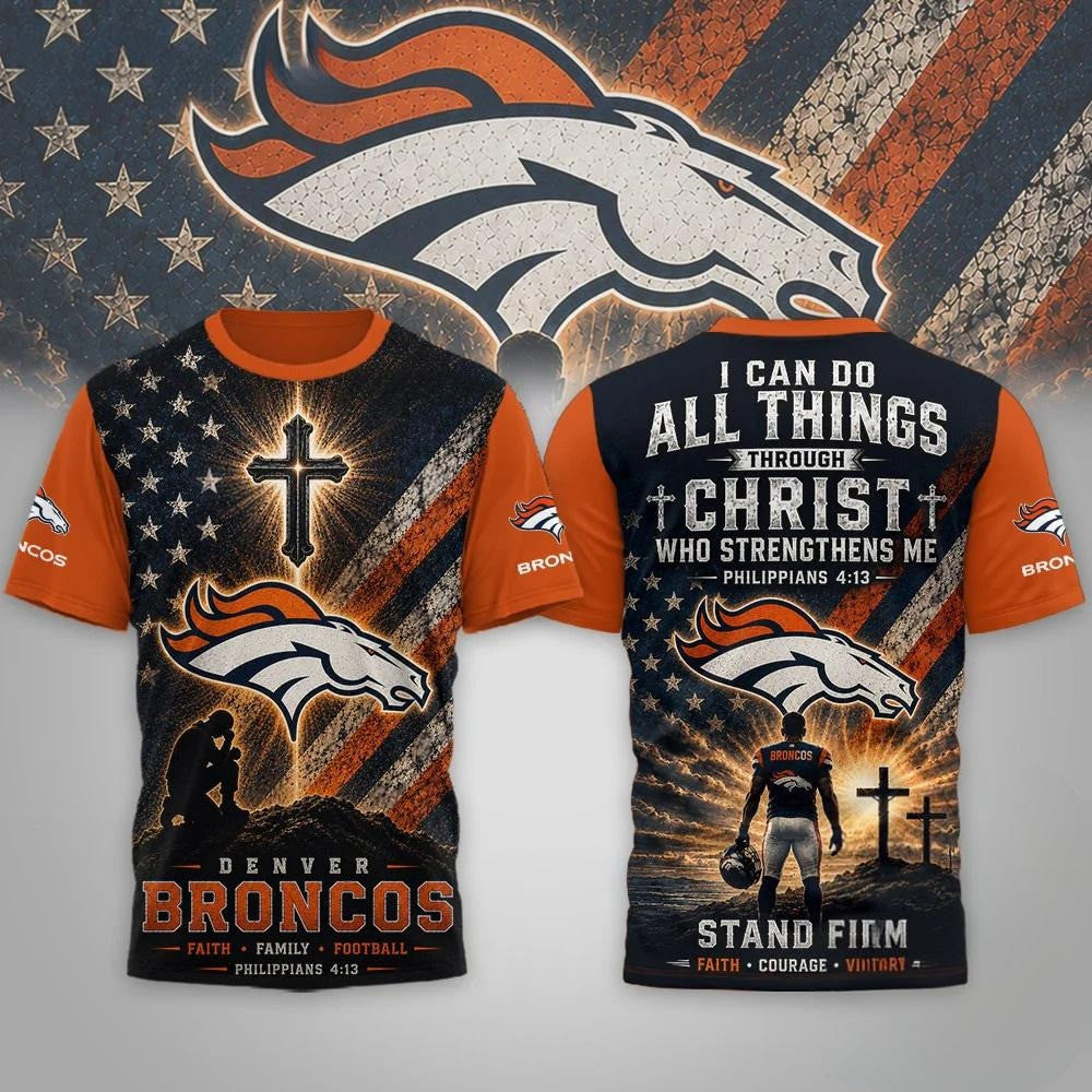 Denver Broncos Faith Family Football Shirt 2026 Denver Broncos Merch Christian Gifts Ideas - Loomnari
