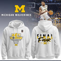 Michigan Wolverines 2026 Final Four White Hoodie Wolverines Merch Gift For Basketball Fans - Loomnari