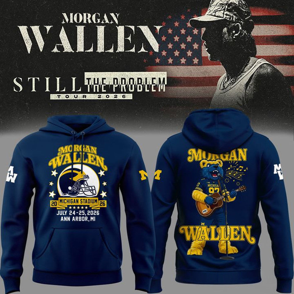 Morgan Wallen X Michigan Wolverines Merch MW Still The Problem Tour 2026 Hoodie Music Fan Gift - Loomnari