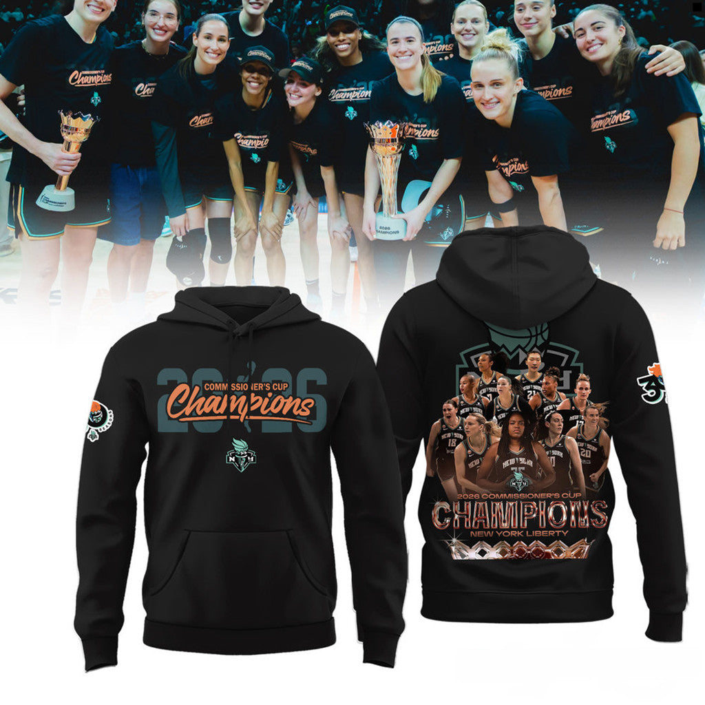 New York Liberty 2026 WNBA Commissioner's Cup Champions Hoodie NY Liberty Merch Fan Gifts - Loomnari