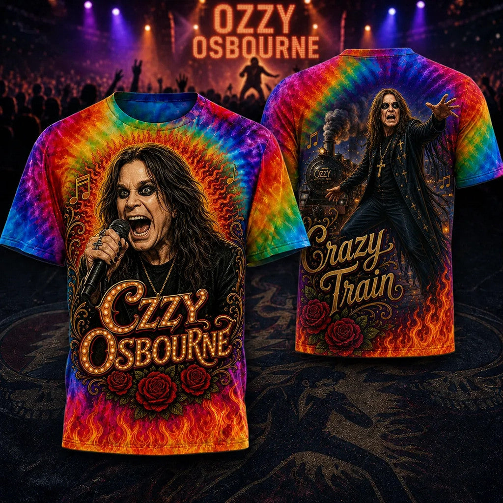 Ozzy Osbourne Crazy Train Tie Dye T-Shirt 2026 Ozzy Osbourne Merch Gift For Music Lovers - Loomnari