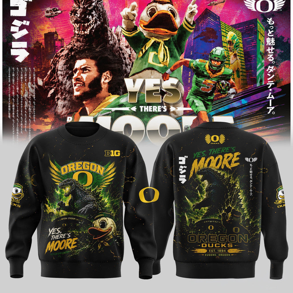 Oregon Ducks X Godzilla 2026 Sweatshirt Oregon Ducks Merch Best Gifts For Football Lovers - Loomnari