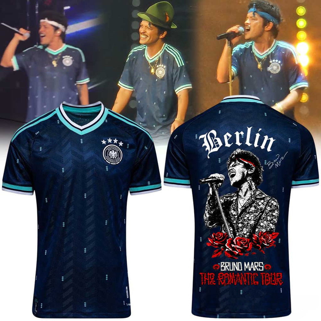 Bruno Mars The Romantic Tour In Olympiastadion Berlin Jersey Bruno Mars Merch 2026 Signed - Loomnari