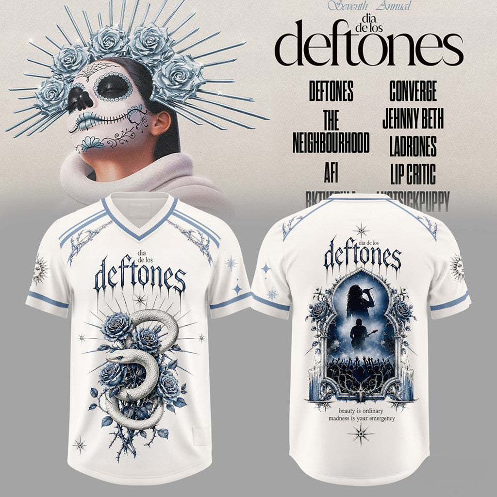 Dia De Los Deftones 2026 White Jersey Dia De Los Deftones Merch Music Lover Gear - Loomnari