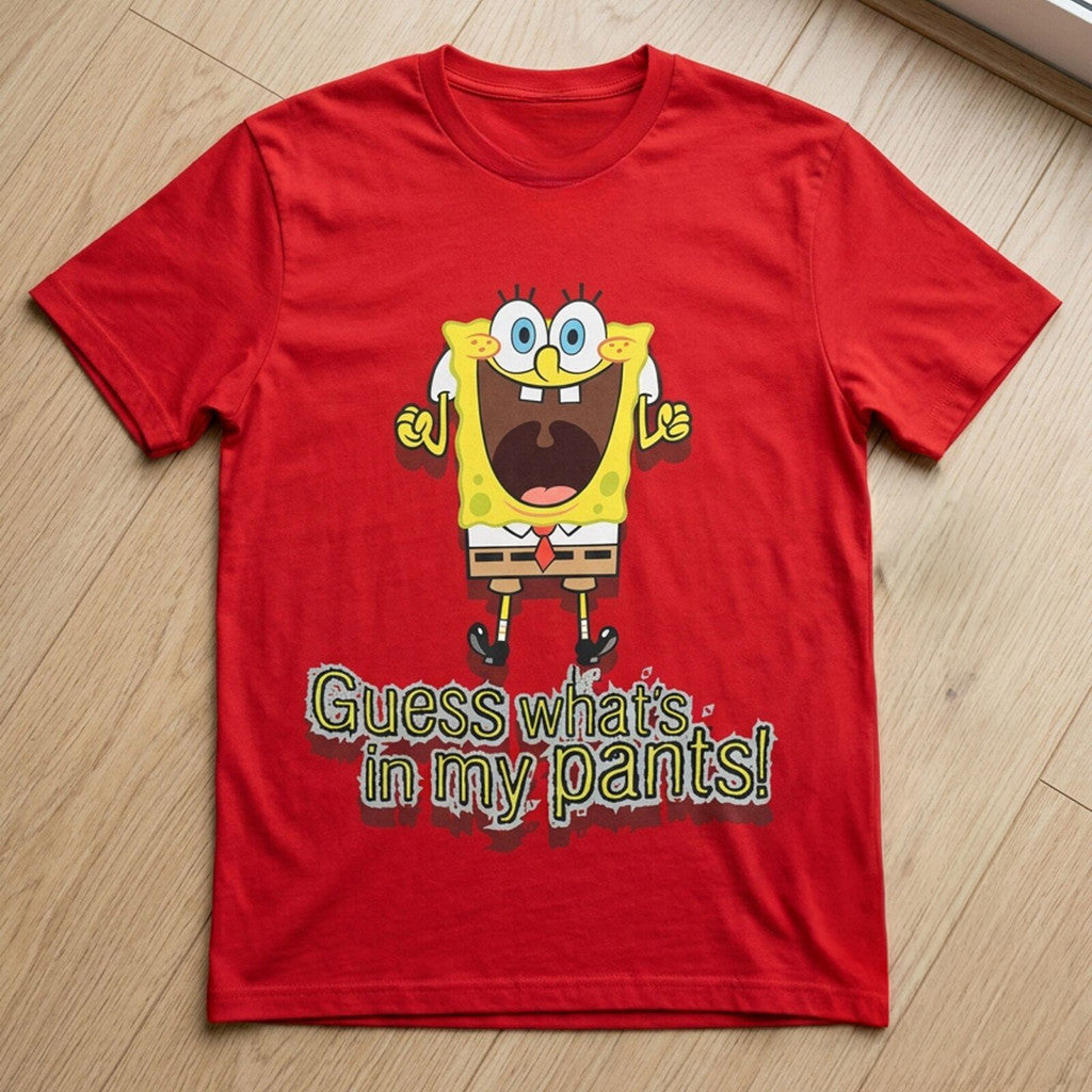 Spongebob Squarepants Guess Whats In My Pants Shirt Adult Funny Clothing Gift For Him - Loomnari