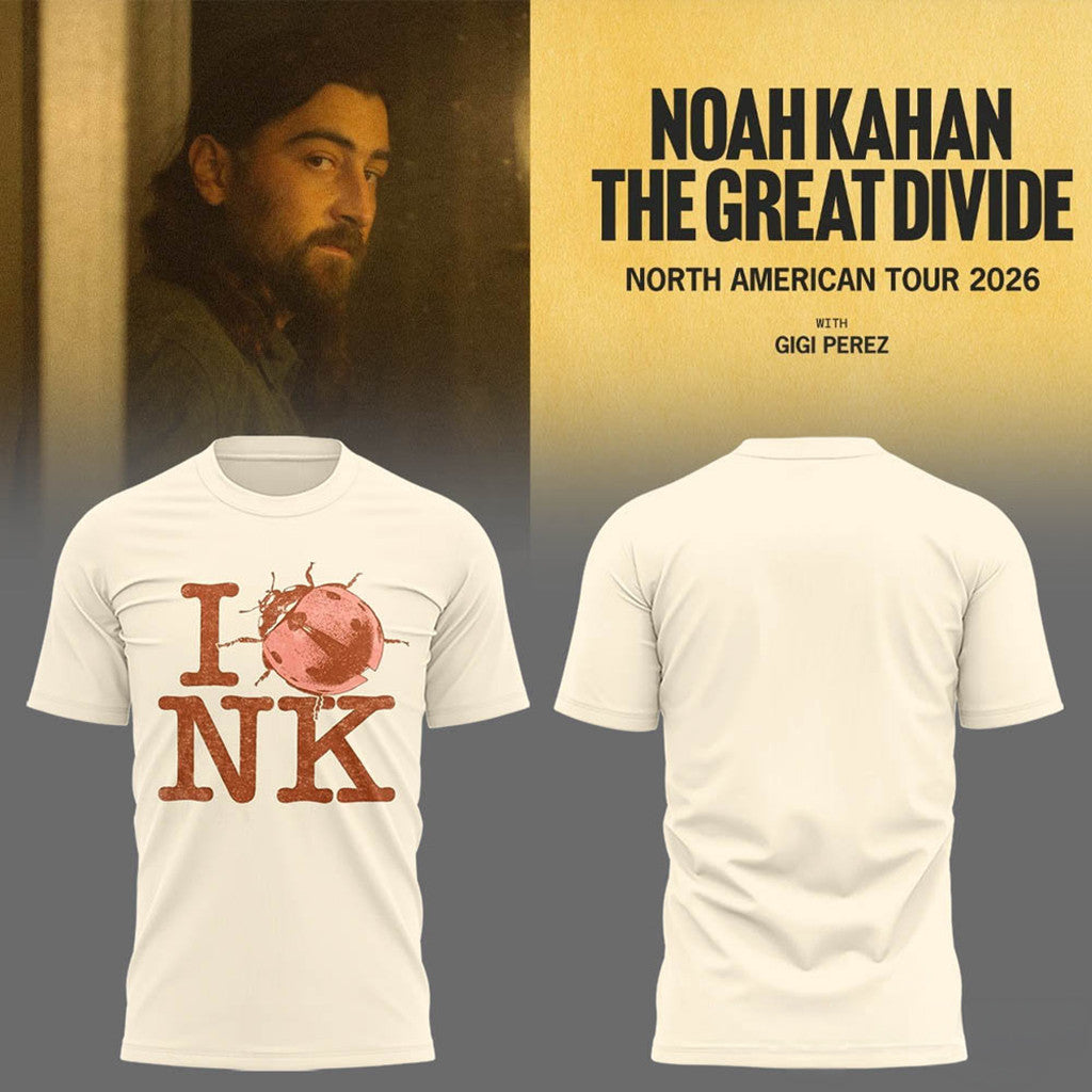 Noah Kahan The Great Divide Tour 2026 Merch Ladybug T-Shirt I Love NY Shirt Gift For Music Fans - Loomnari