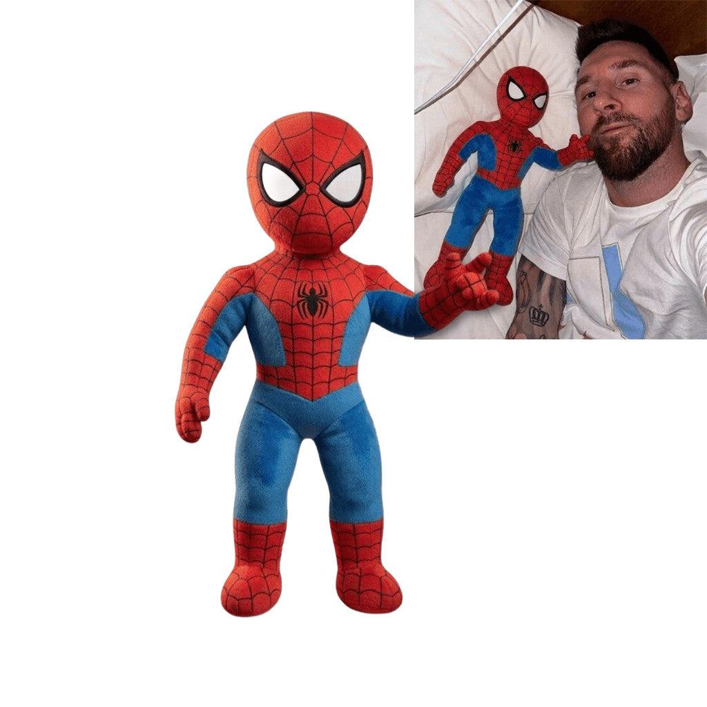 Messi X Marvel Spider Man Plush Pillow Cute Stuffed Superhero Spider Man Merch Fan Gifts - Loomnari