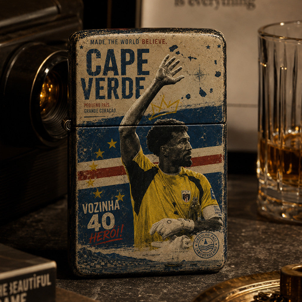 Vozinha Cape Verde 2026 Soccer Legend Vintage Zippo Lighter Case Goalkepper Vozinha Merch - Loomnari