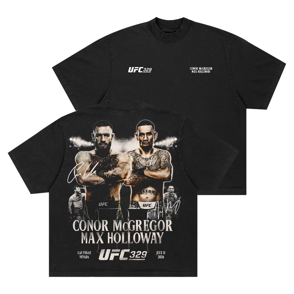 UFC Merch 2026 Black UFC 329 McGregor Vs Holloway 2 Matchup T-Shirt Gift For MMA Fans - Loomnari