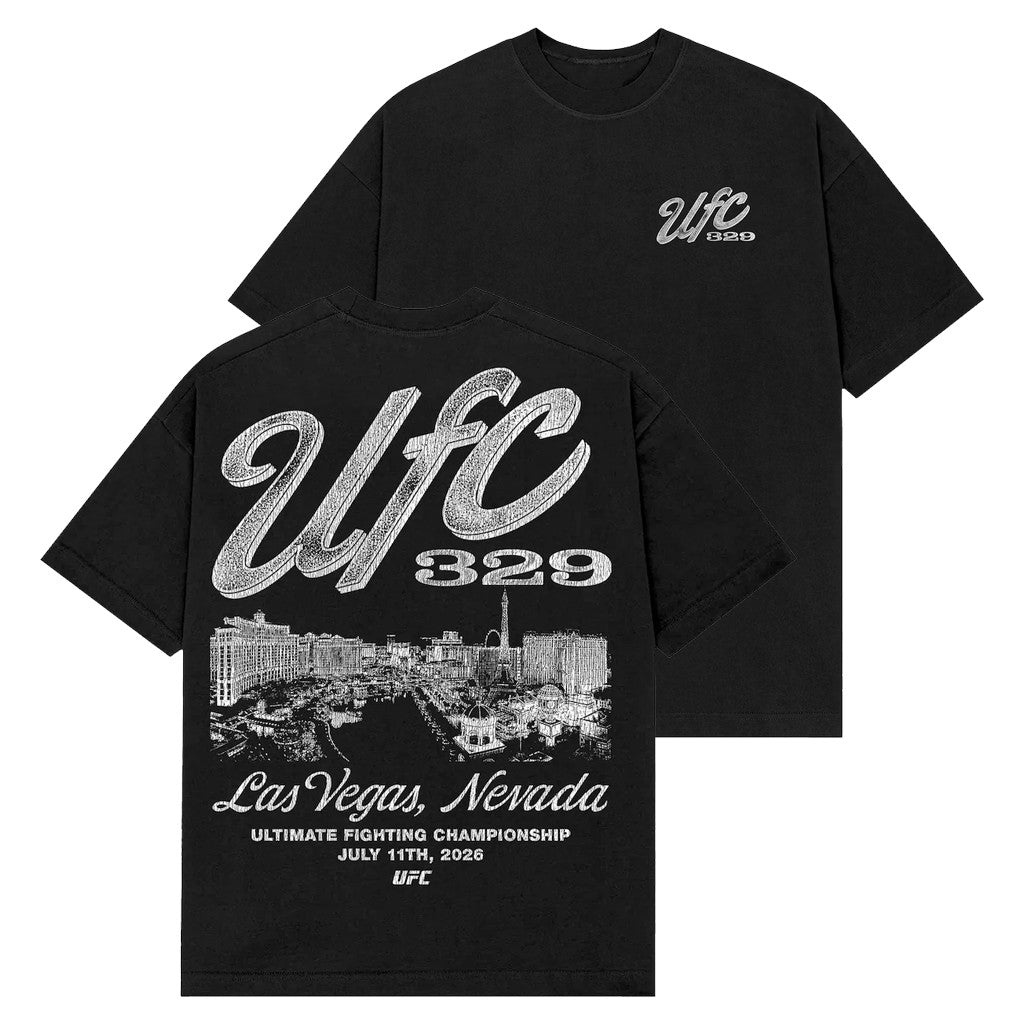 UFC Merch 2026 Black UFC 329 McGregor Vs Holloway 2 Strip T-Shirt Best Gift For MMA Fans - Loomnari