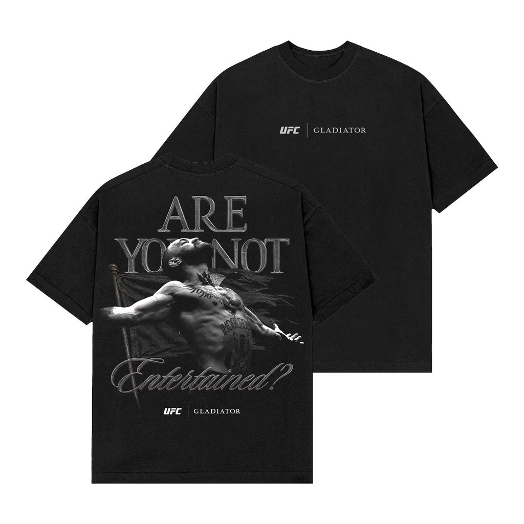UFC Merch 2026 Black UFC X Gladiator Entertained T-Shirt Birthday Gift Ideas For Husband - Loomnari