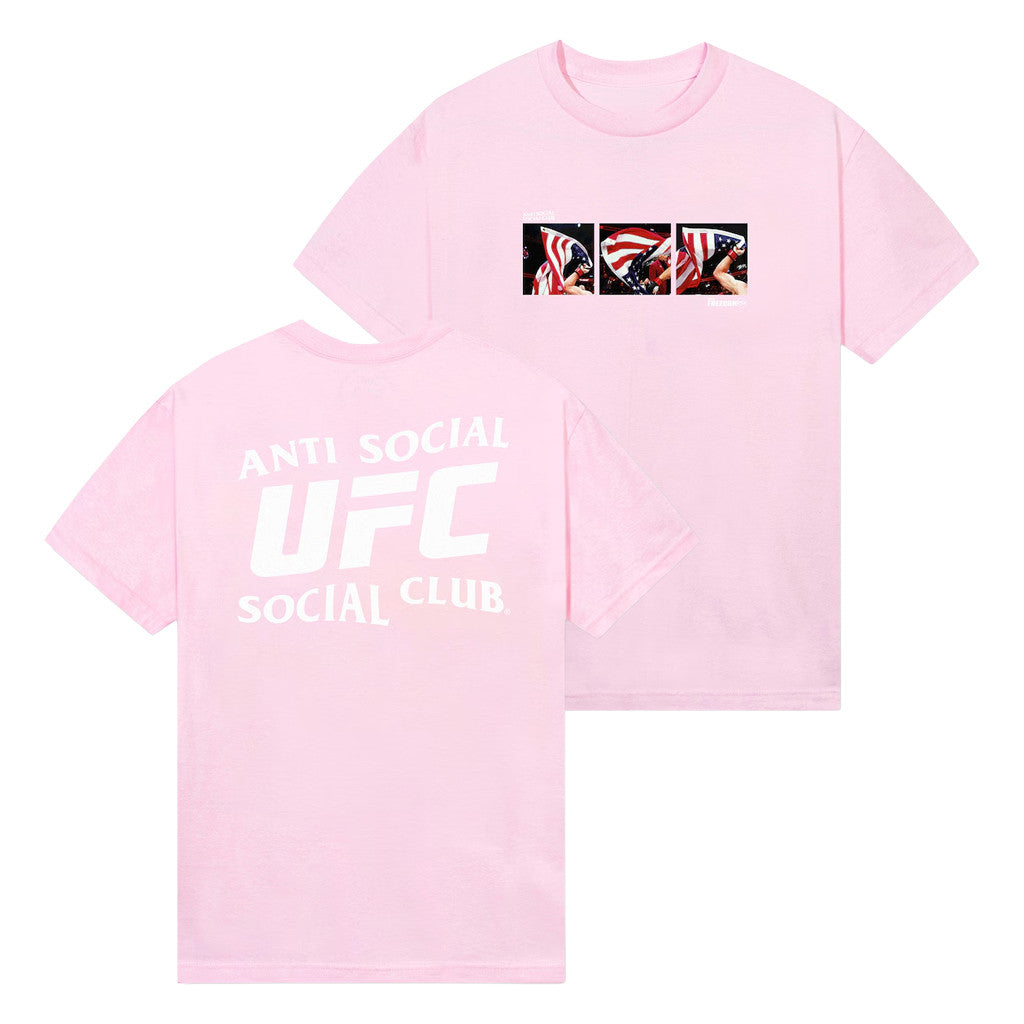 UFC Merch 2026 ASSC Americana Feat UFC Freedom 250 Light Pink Waving Flag T-Shirt Her Gifts - Loomnari