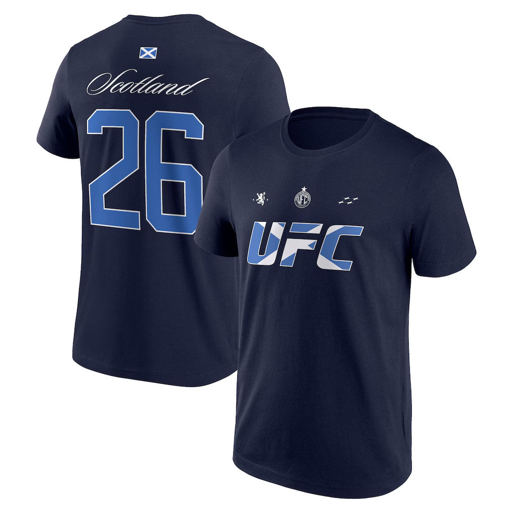 UFC Merch 2026 UFC Scotland T-Shirt Navy Best Birthday Ideas For Husband - Loomnari