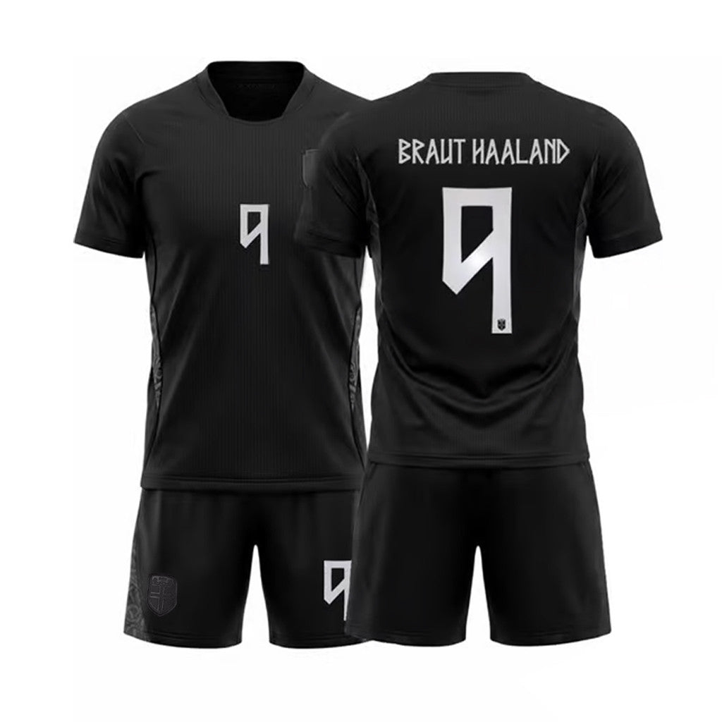 Erling Braut Haaland Jersey Shirt Shorts Set #9 Norway Team Away Jersey World Cup 2026 Merch - Loomnari
