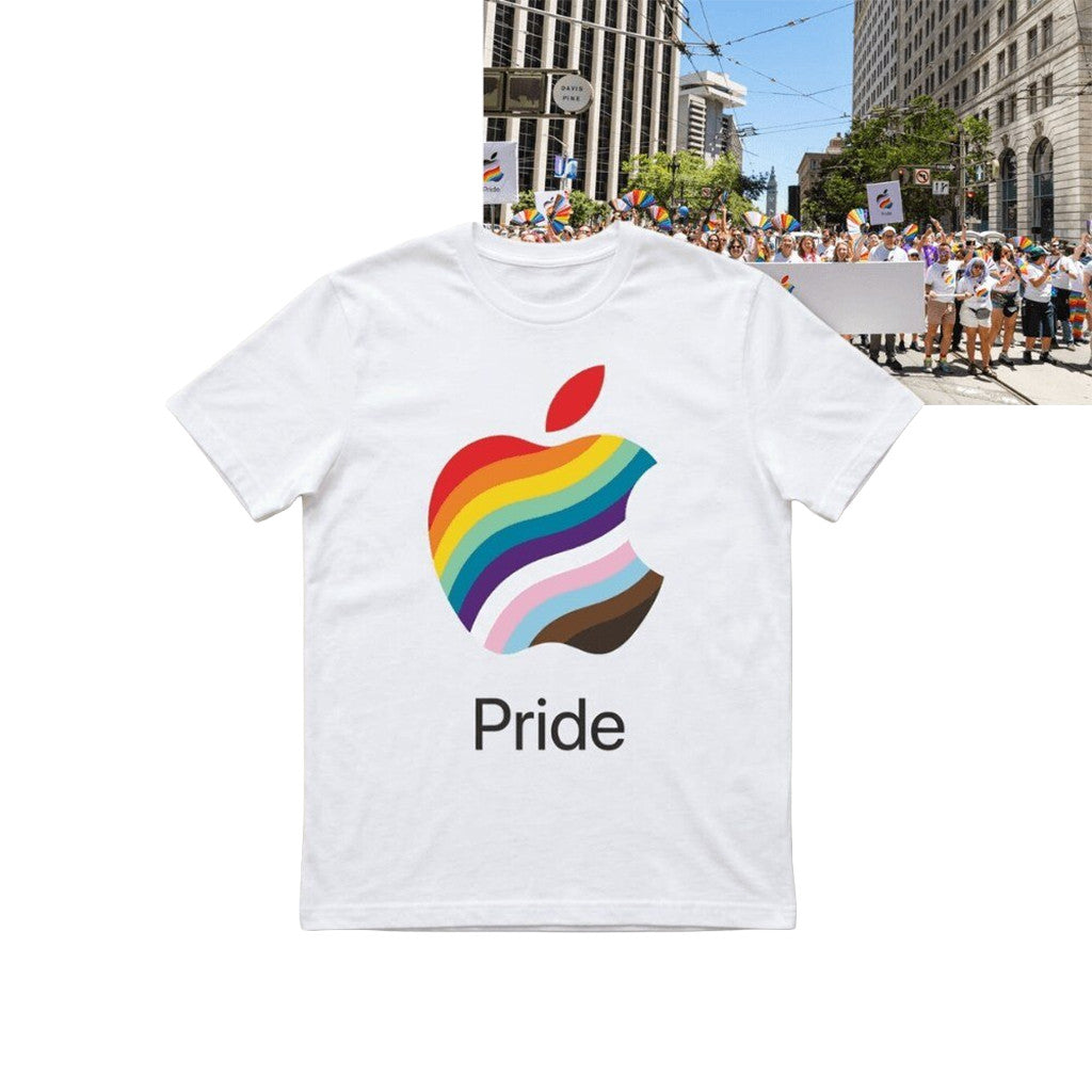 Apple Pride T-Shirt Rainbow Logo Shirt 2026 Best Gifts For Friends - Loomnari
