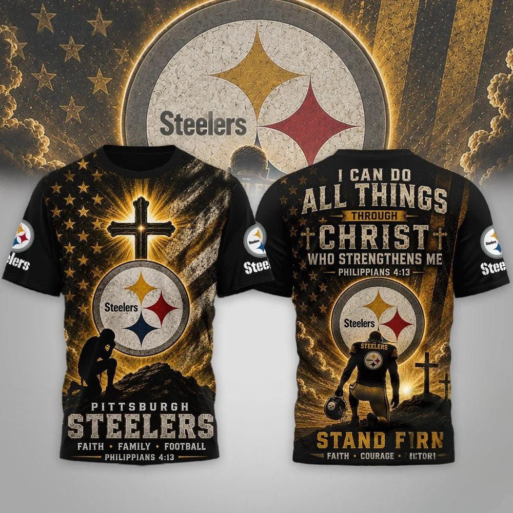 Pittsburgh Steelers Faith Family Football Shirt Steelers Merch Football Fan Gift Ideas - Loomnari