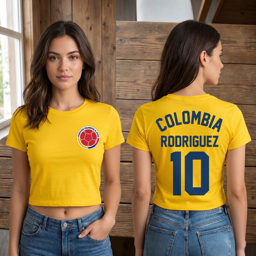 #10 Rodriguez Crop Top Colombia World Cup 2026 Merch Best Gifts For Girlfriend - Loomnari
