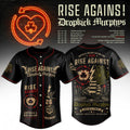 Rise Against x Dropkick Murphys 2026 Tour Black Baseball Jersey Rise Against Merch Fan Gear - Loomnari