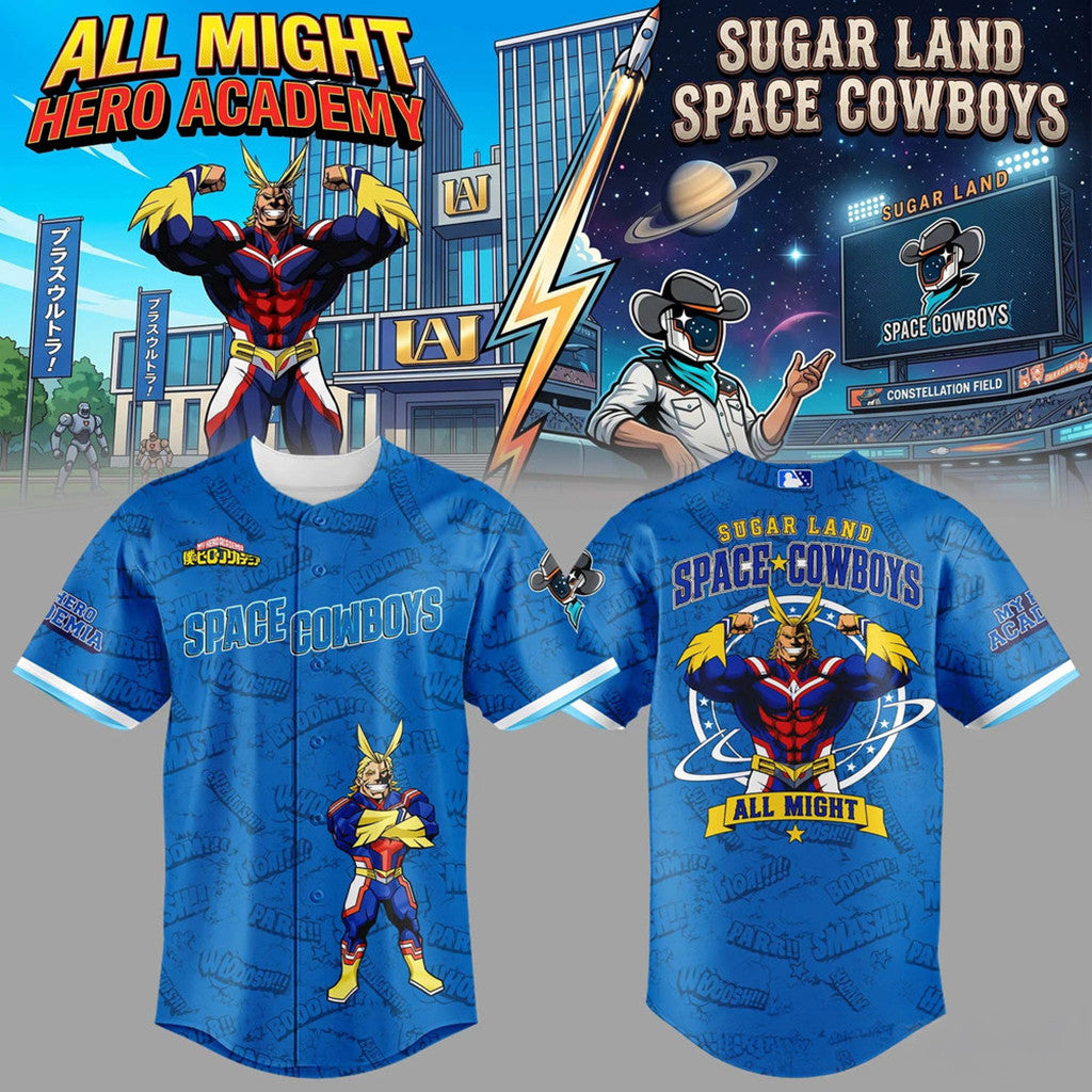 Sugar Land Space Cowboys My Hero Academia Night Baseball Jersey Gifts For Baseball Fans - Loomnari