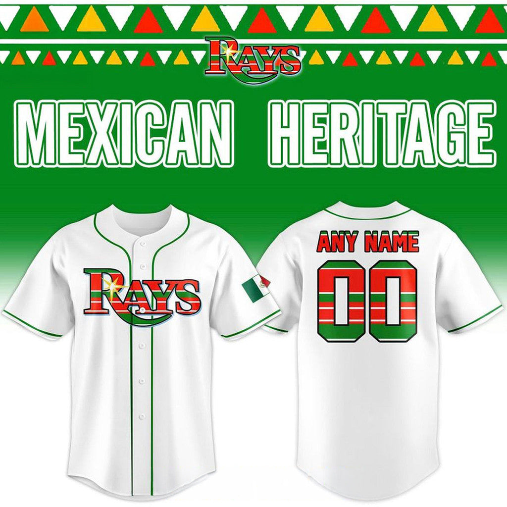 Personalized Tampa Bay Rays x Mexican Night 2026 World Cup Baseball Jersey Rays Merch Fan Gear - Loomnari