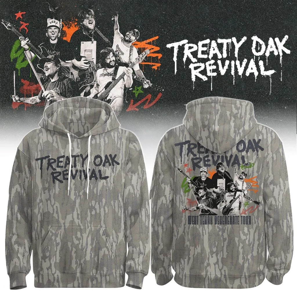 Treaty Oak Revival West Texas Degenerate Tour Camo Hoodie Treaty Oak Revival Merch Son Gifts - Loomnari