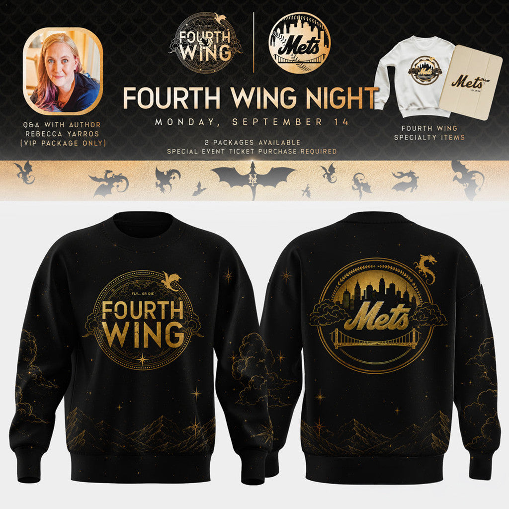 New York Mets X Fourth Wing Night 2026 Sweatshirt NY Mets Merch Baseball Lover Gifts - Loomnari