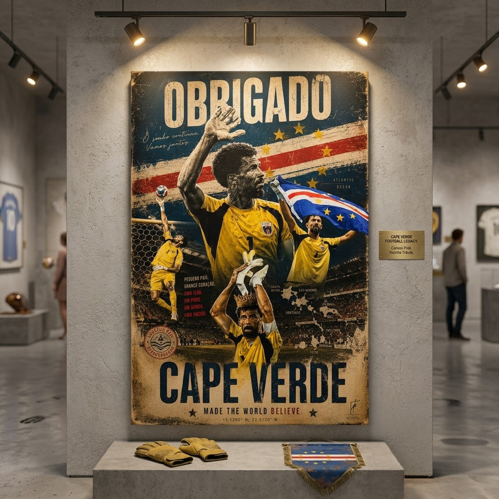 Vozinha Cape Verde Football Tribute 2026 Poster Vintage Sports Wall Art Football Fan Gifts - Loomnari