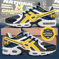 University of Michigan 2026 Basketball Champions Sneakers Michigan Wolverines Merch Fan Gear - Loomnari