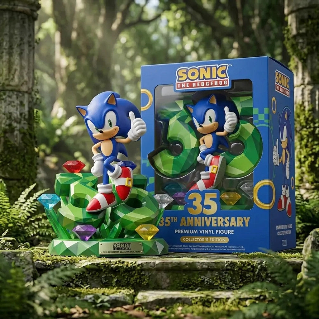 Sonic The Hedgehog 35th Anniversary Funko Pop Sonic The Hedgehog Merch Display Decor - Loomnari