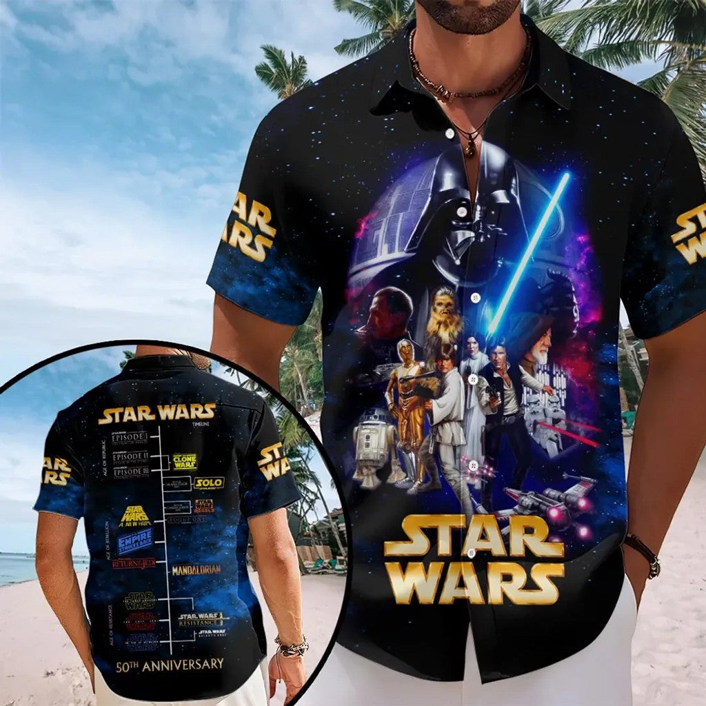 Star Wars 50th Anniversary Darth Vader 2026 Hawaiian Shirt Star Wars Merch Movie Fan Gear - Loomnari