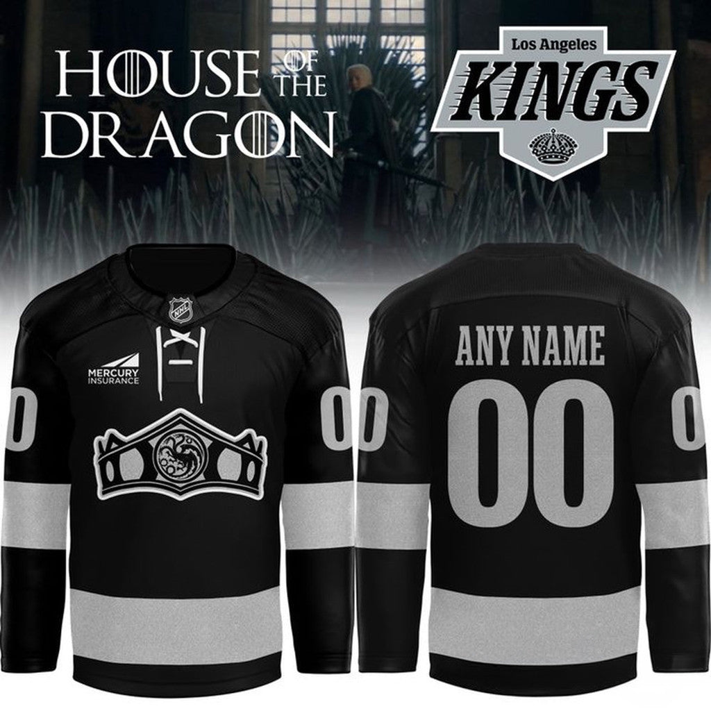 Personalized Los Angeles Kings X House Of The Dragon The Rightful Queen Black Jersey Fan Merch - Loomnari
