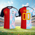 Personalized Spain Vs Belgium FIFA World Cup 2026 Split Jersey Shirt Gifts For Football Fan - Loomnari